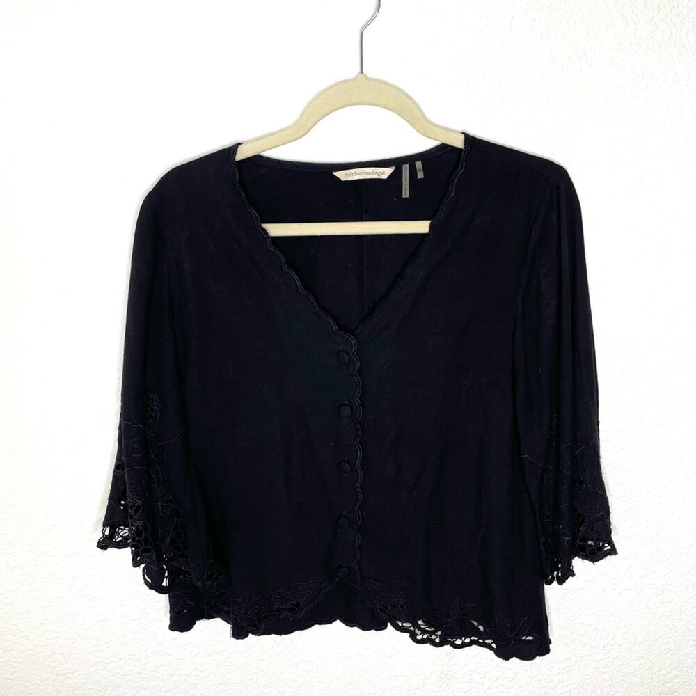 Soft Surroundings Half Moon Bay Top Item #22592 Black
Dainty Cardigan sz xsmall - Picture 2 of 7